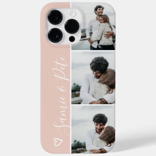 Coque Case-Mate iPhone Blush rose couple noms 3 photos grille de collage