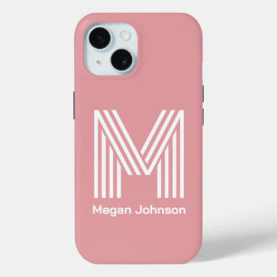 Coque Case-Mate iPhone Blush Rose Monogramme Moderne