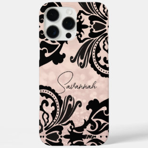 Coque iPhone 16 Pro Max Blush rose victorien Floral Damask