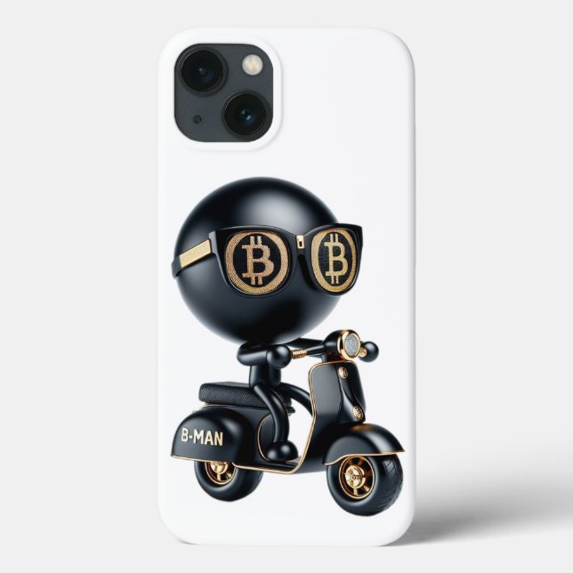 Coques Case-Mate iPhone  Bman on a Scooter, Bitcoin, by Natasha Us   (Verso)