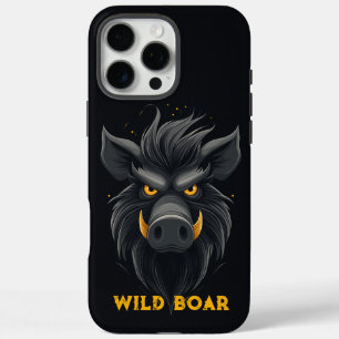 Coque iPhone 16 Pro Max Boar sauvage en colère Noir