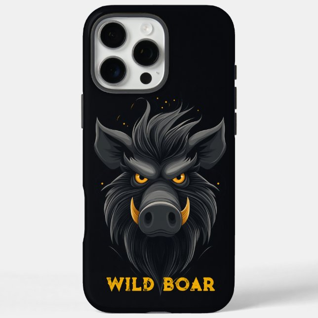 Coques Case-Mate iPhone Boar sauvage en colère Noir (Verso)