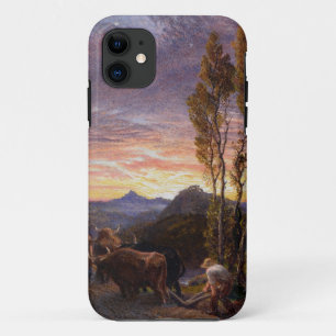 Coque iPhone 11 Boeufs labourant au coucher du soleil (la semaine