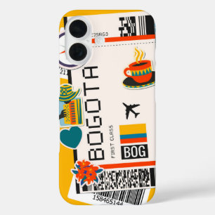 Coque Pour iPhone 16 Bogotá Boarding Pass - Culture Colombie