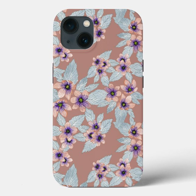 Coques Case-Mate iPhone Bohème Terracotta rose Fleurs Aquarelle (Verso)