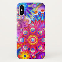 Boho abstrait motif fleuri coloré