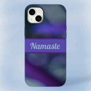 Coque Case-Mate iPhone Boho bleu violet Chic Abstrait avec nom