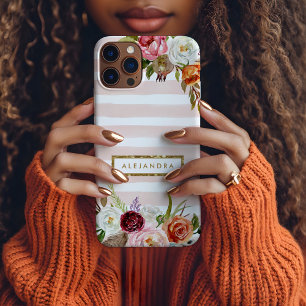 Coque Case-Mate iPhone Boho Blooms Bleu Strigramme