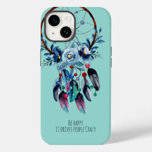 Coque Case-Mate iPhone Boho Blue Dreamcatcher Fun Citation Plumes Florale