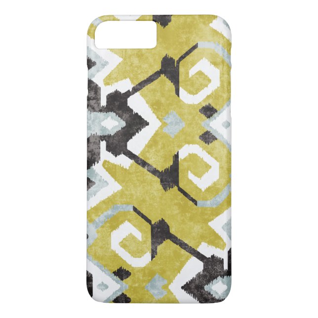 Coques Case-Mate iPhone Boho chic jaune ikat motif tribal monogramme (Dos)