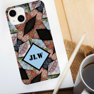 Coque Case-Mate iPhone Boho Chic Multi Color Patchwork avec Initiales