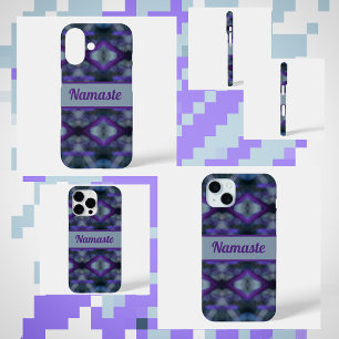 Coque Pour iPhone 16 Plus Boho Chic Purple Grey avec nom