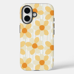 Coque Pour iPhone 16 Boho Daisies + pluie arc-en-ciel