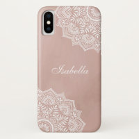 Boho Dusty Rose Mandala Nom personnalisé