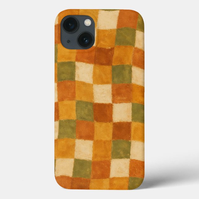 Coques Case-Mate iPhone Boho Earth Tone À damiers Motif (Verso)