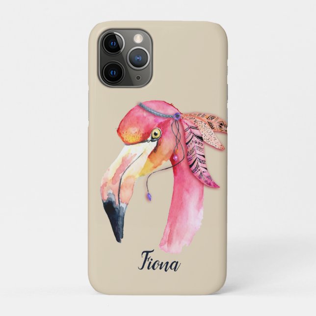 Coques Case-Mate iPhone Boho Fiona Flamant rose personnalisé (Dos)