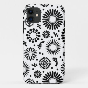 Etui iPhone Case-Mate Boho fleurs Motif floral vectoriel noir et blanc