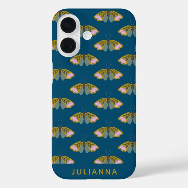 Coques Case-Mate iPhone Boho Floral Butterfly Illustration personnalisée (Verso)