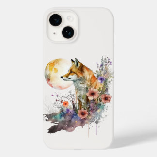 Coque Case-Mate iPhone Boho Floral Chic Aesthétique Fox Aquarelle