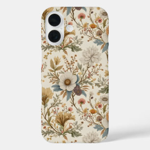 Coque Pour iPhone 16 Boho Floral en beige