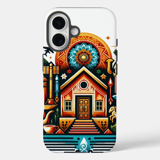Coques Case-Mate iPhone Boho Folk Art Dream Home Illustration pour iPhone  (Verso)
