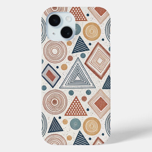 Coques Case-Mate iPhone Boho formes géométriques Abstraites Motif en terre (Verso)