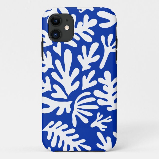 Coques Case-Mate iPhone Boho Matisse Formes Botaniques Motif Bleu (Dos)