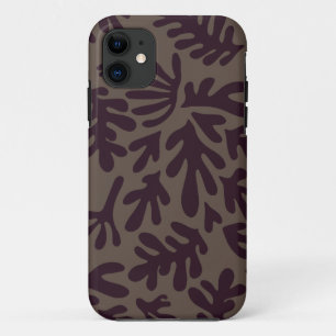 Case-Mate iPhone Case Boho Matisse Formes botaniques Motif gris noir