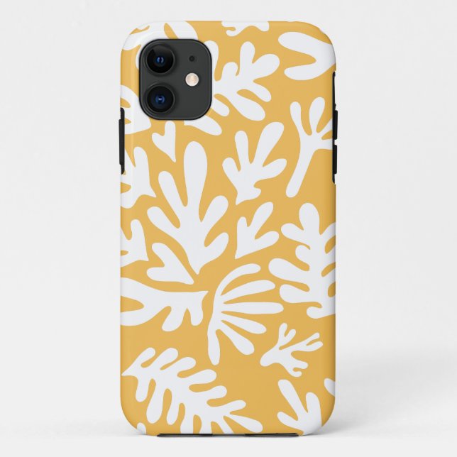 Coques Case-Mate iPhone Boho Matisse Formes Botaniques Motif Jaune (Dos)