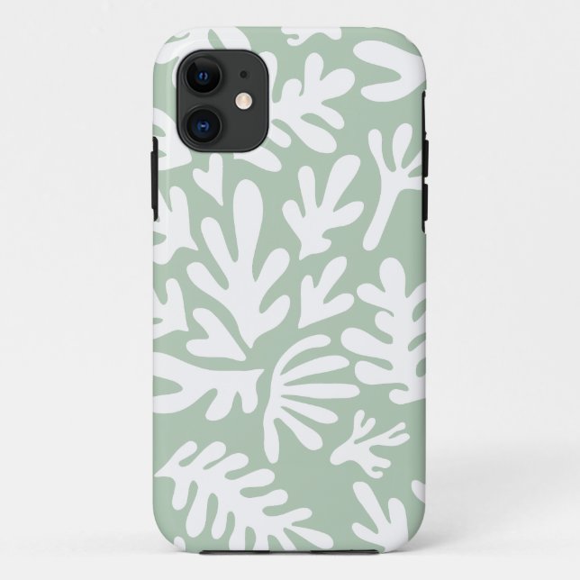 Coques Case-Mate iPhone Boho Matisse Formes Botaniques Motif Vert (Dos)