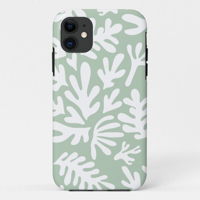 Coques Case-Mate iPhone Boho Matisse Formes Botaniques Motif Vert (Dos)