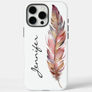 Coque iPhone 16 Pro Max Boho Native American Feather iPhone