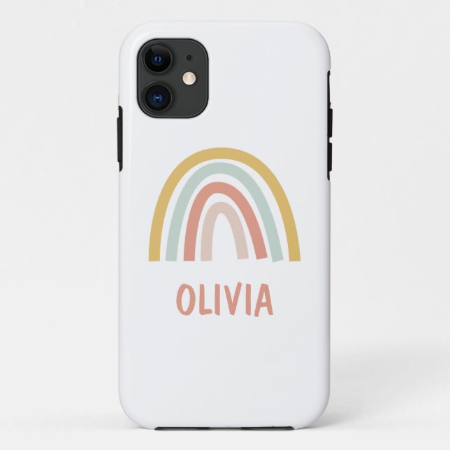 Coques Case-Mate iPhone Boho Pastel Rainbow Personnalisé (Dos)