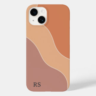 Coque Case-Mate iPhone Boho Pastel Vagues Monogram Soft Orange