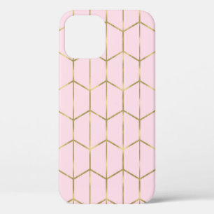 Case-Mate iPhone Case Boho Rose Hexagone Or et Glamour Géométrique