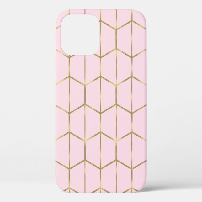 Coques Case-Mate iPhone Boho Rose Hexagone Or et Glamour Géométrique (Verso)