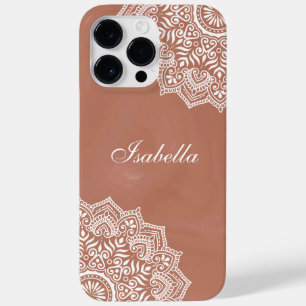 Coque Case-Mate iPhone Boho Terracotta Mandala Nom personnalisé