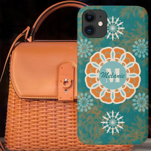 Case-Mate iPhone Case Boho Tribal Mandala en Orange et Teal Variation 3