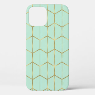 Case-Mate iPhone Case Boho Vert Menthe Hexagone Or & Glam Géométrique