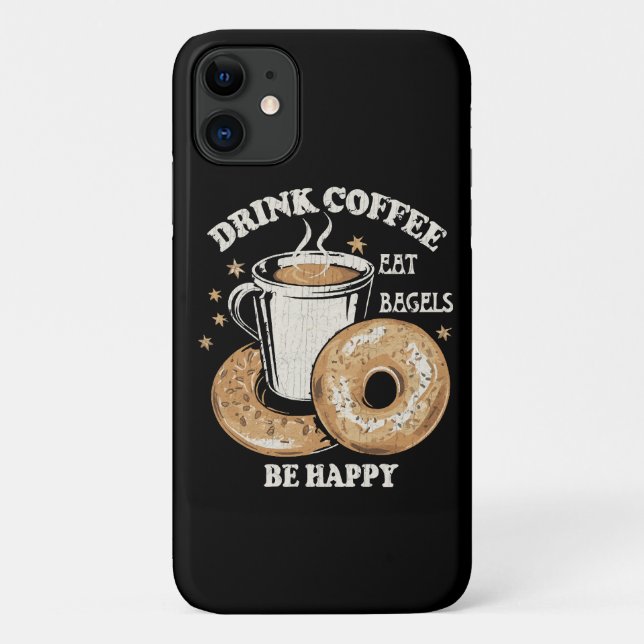 Coques Case-Mate iPhone Boire du café manger des bagels être heureux (Dos)