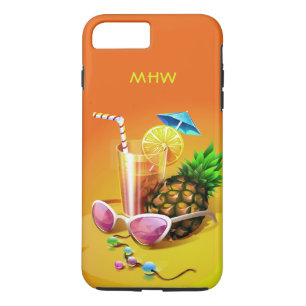 Coque iPhone 7 Plus Boire Tropical Bois de téléphone monogramme person