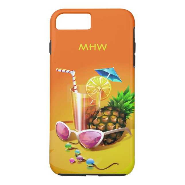 Coques Case-Mate iPhone Boire Tropical Bois de téléphone monogramme person (Dos)