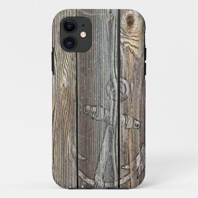 Coques Case-Mate iPhone Bois Ancien Rustique et Ancre (Dos)