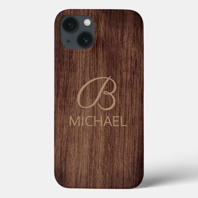 Coques Case-Mate iPhone Bois Bois Bois Bois Bois Avec Monogramme Nom Perso (Verso)