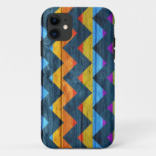 Coques Pour iPhone Bois coloré Chevron Abstrait #3