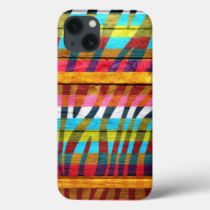 Coque Case-Mate iPhone Bois coloré Vintage Zèbre Imprimer #2