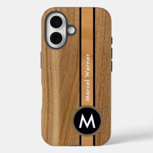 Coque Pour iPhone 16 Bois comme rustique look élégant brun