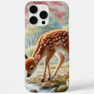Coque iPhone 16 Pro Max Bois de printemps avec canard et faon/cerf
