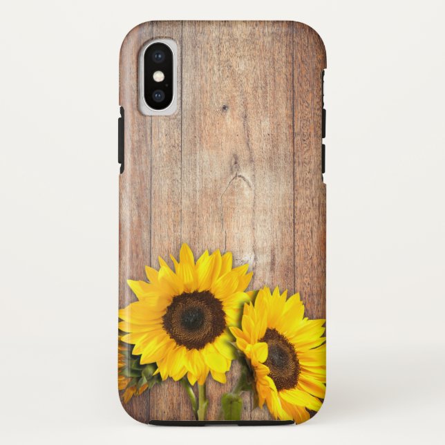 Coques Case-Mate iPhone Bois de soleil tournesol d'été rustique (Dos)