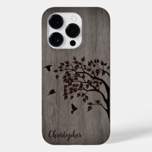 Coque Case-Mate iPhone Bois élégant moderne - arbre et corneille - bois